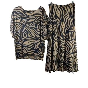 Fu Du Two Piece Fine Silk Wrap Skirt Set Size XL